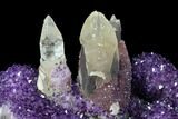 Wide Amethyst Geode With Large Calcite Crystals - Uruguay #107704-4